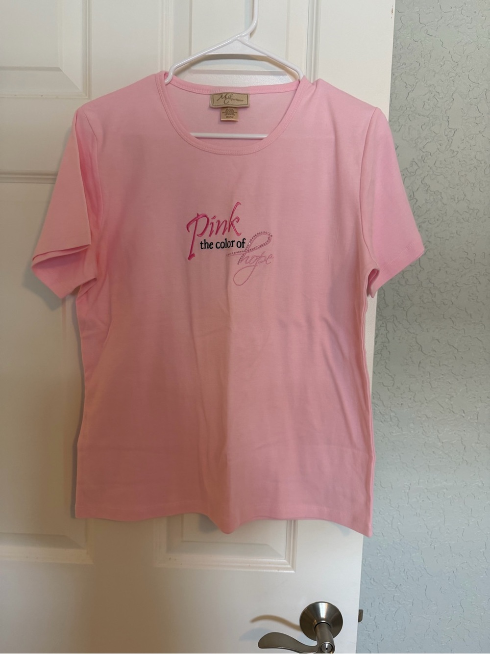 M&C Sportswear "Pink the Color of Hope" Women's Sz M Breast Cancer Shirt